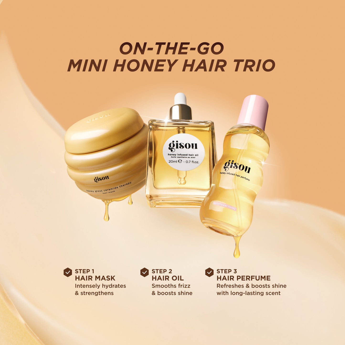 On-The-Go Honey Hair Trio